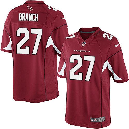 Men's Limited Tyvon Branch Nike Jersey Red Home - #27 NFL Arizona Cardinals